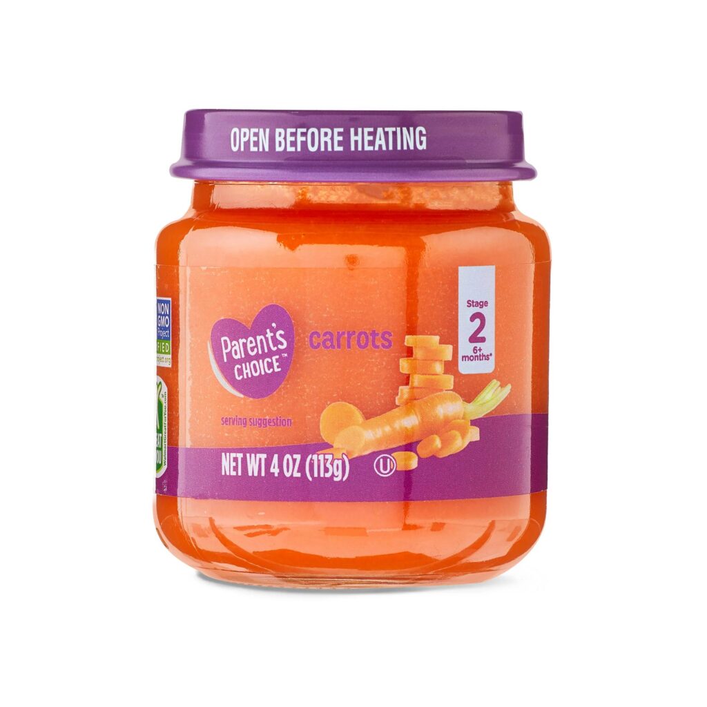 Papinha Parent’s Choice – Cenoura, Pote de Vidro 4 oz (≈118 ml)