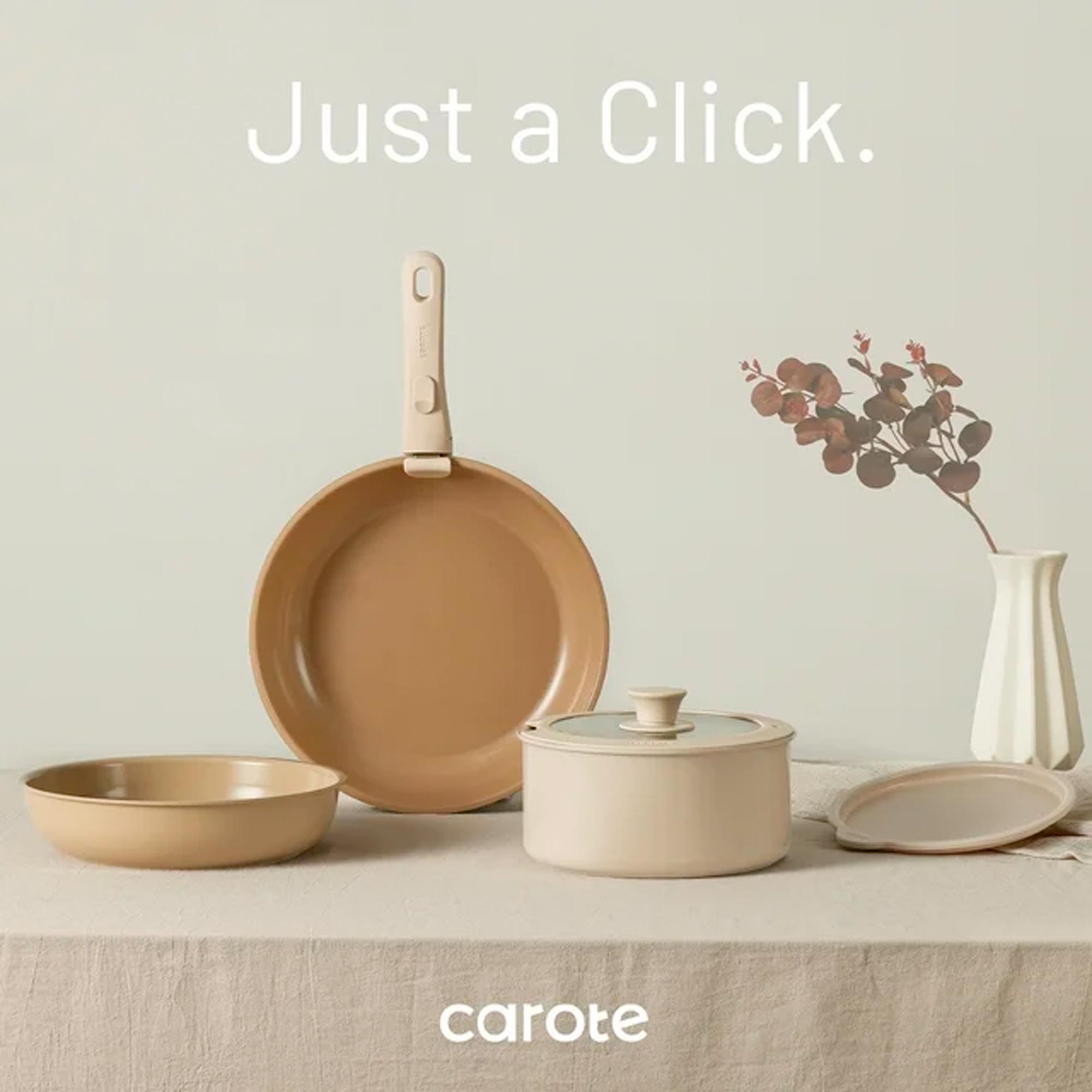 CAROTE 6pcs Pots and Pans Set, Ceramic Cookware Set Detachable Handle - Imagem 2